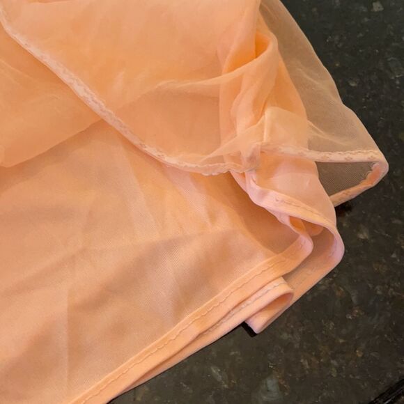 VTG Soft Summer Coral Peach Sz M Intimate Lounge Top/Chemise - Picture 5 of 8